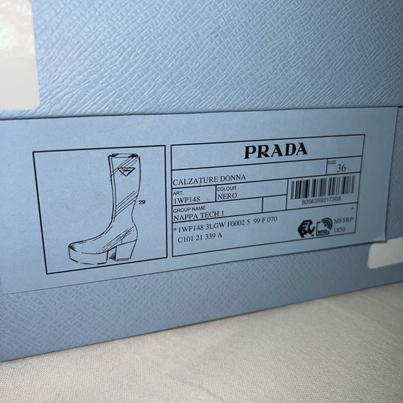 PRADA Platform Stretch Leather Boots - Picture 8 of 8